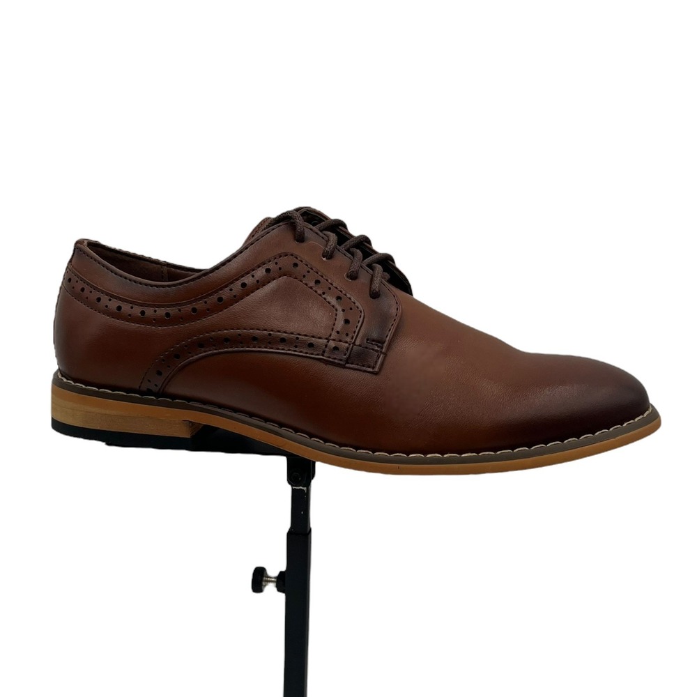 Stacy Adams Youth Boys Dickens Oxford Dress Shoes Size 2-4 Brown‎ Cognac Lace Up